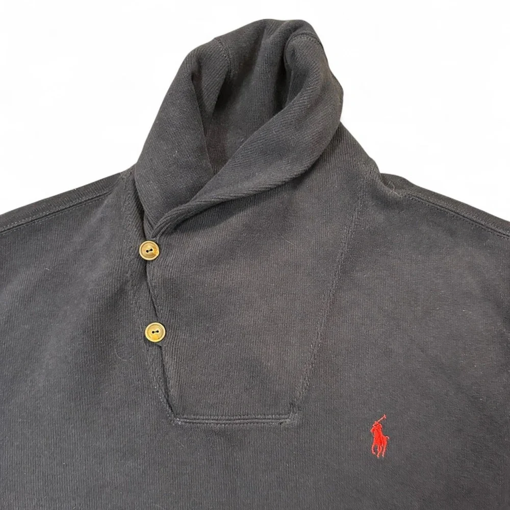 Polo Ralph Lauren Men’s‎ Navy Cotton Button Up Shawl Collar Sweater Size Large